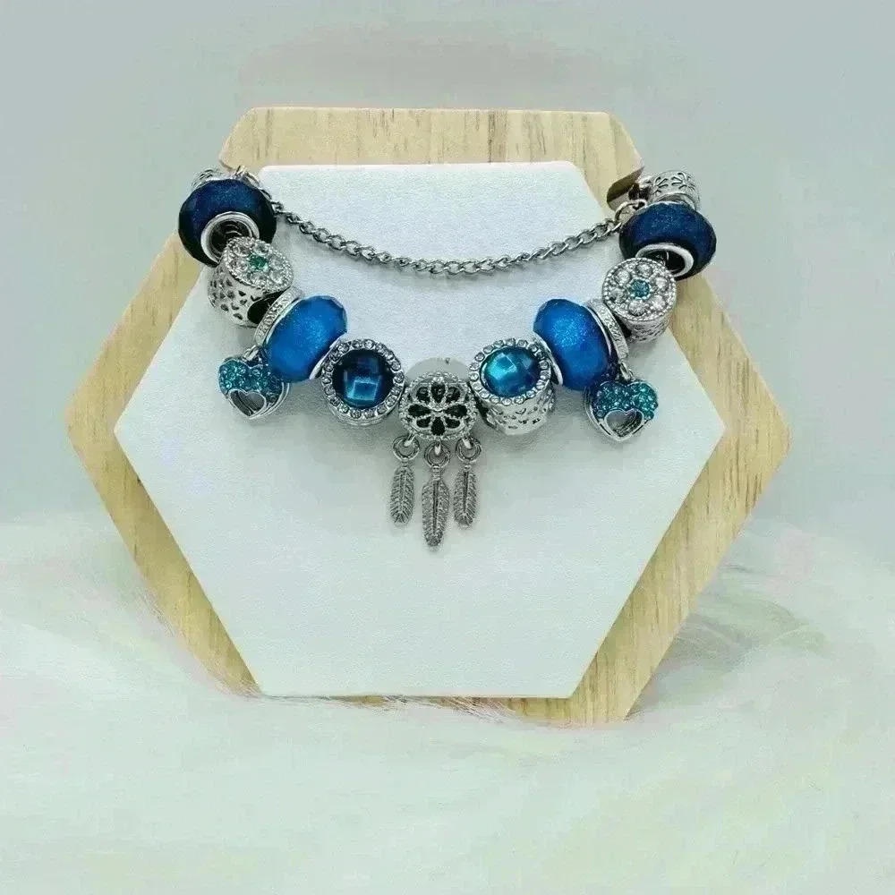 Blue Dreamcatcher Charm Bracelet